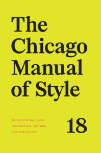 Cover of the Chicago Manual of Style, 18th edition